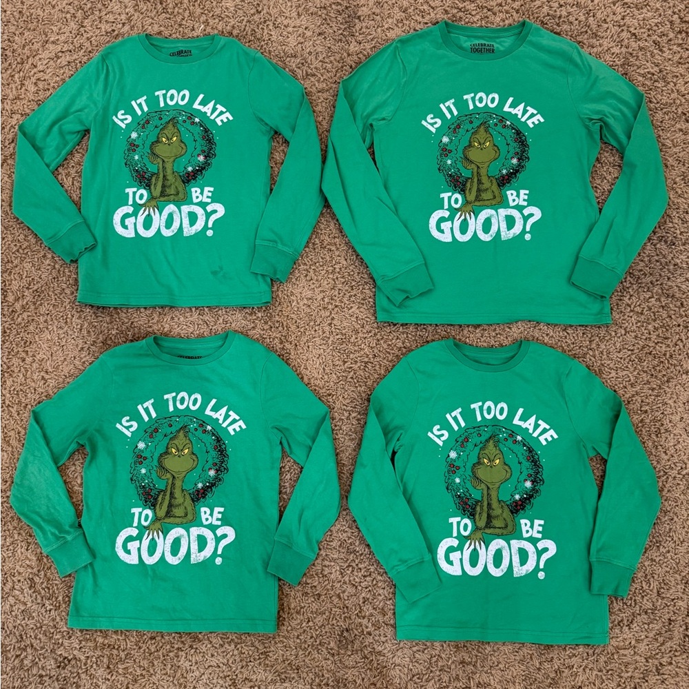 Kids Dr. Seuss The Grinch Green Long Sleeve Shirt with Graphic Print